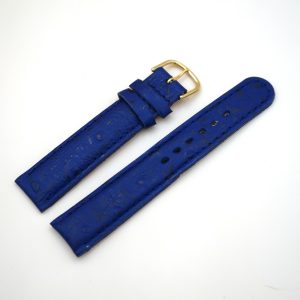 Bracelet en Veau Véritable 18 mm Bleu - Fabriqué en France - Taille XS