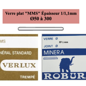 Verre de montre Minéral plat  "MMS" Ø50 à 300 Ep 1/1.1mm [NOS]