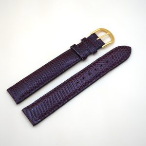 Bracelet en Lézard Véritable 18 mm rouge foncé - Fabriqué en France - XL