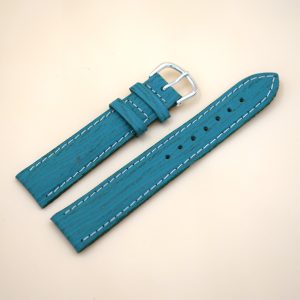 Bracelet en cuir Véritable 18 mm Étanche Turquoise - Fabriqué en France XS