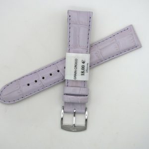 Bracelet de montre en cuir véritable grain croco - 18 mm Parme - Rochet