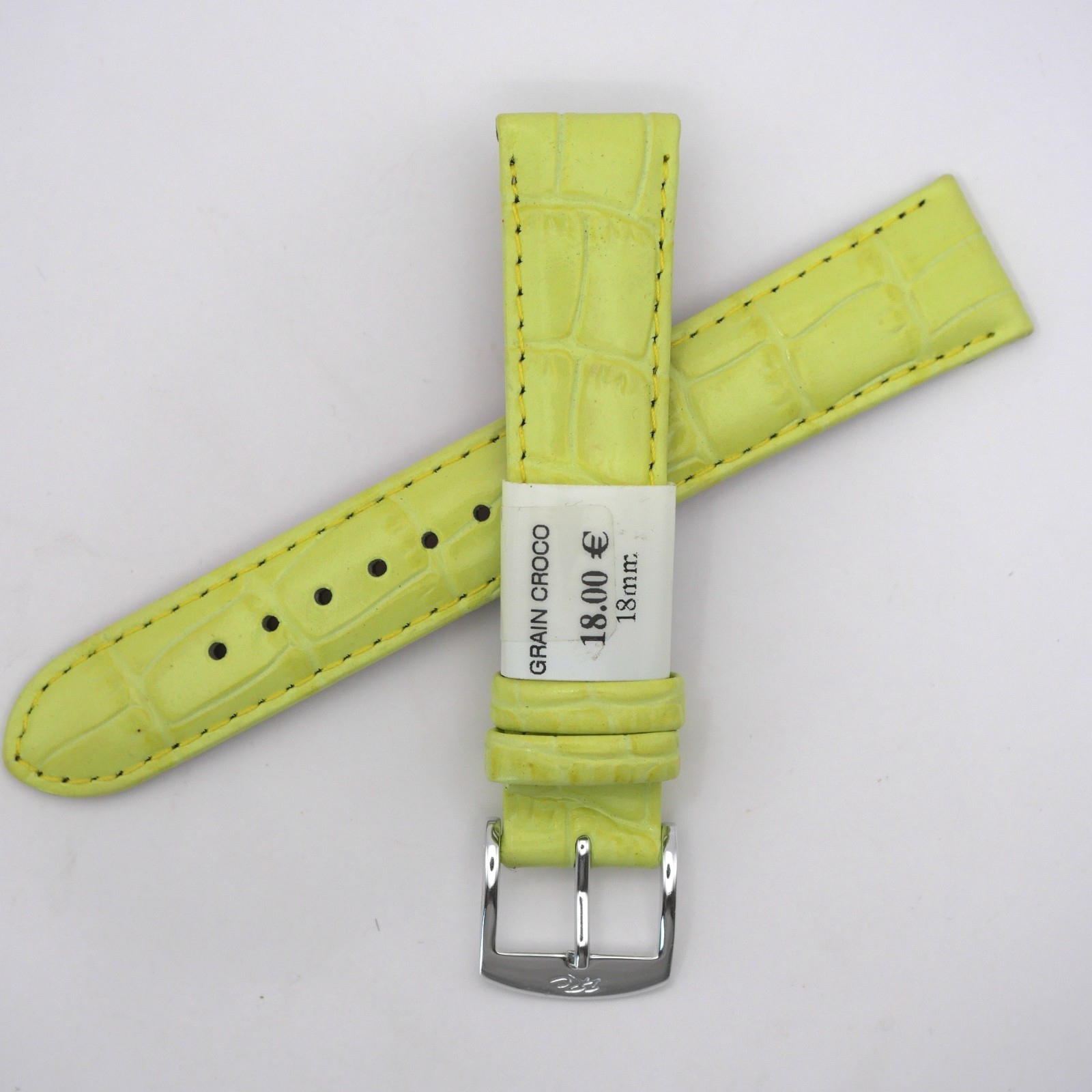 Bracelet de montre en cuir véritable grain croco - 18 mm Pomme - Rochet