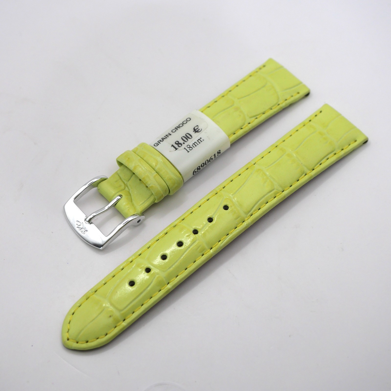 Bracelet de montre en cuir véritable grain croco - 18 mm Pomme - Rochet – Image 2