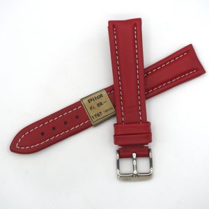 Bracelet de montre en cuir véritable Pilot - 18 mm Rouge - Colly