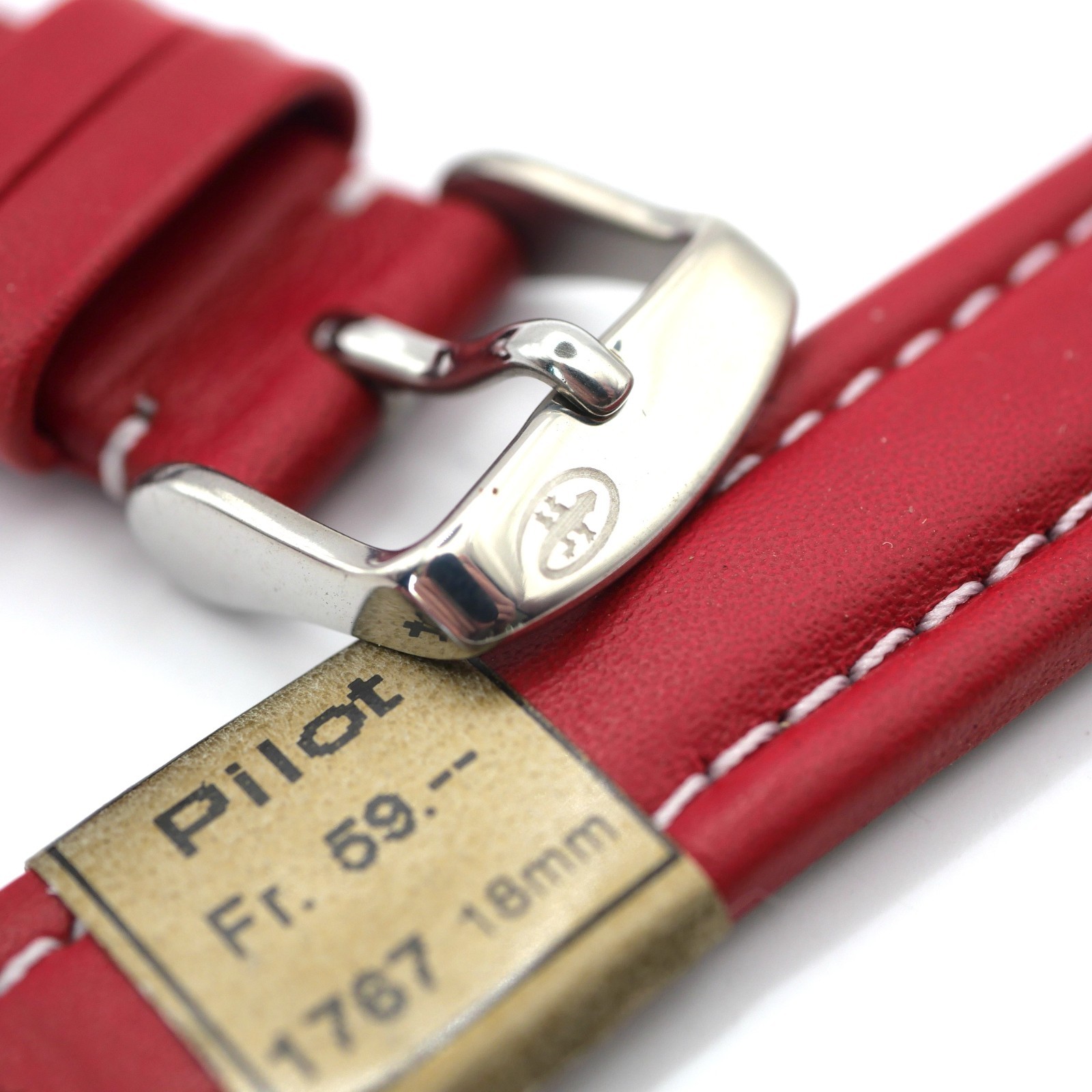 Bracelet de montre en cuir véritable Pilot - 18 mm Rouge - Colly – Image 3
