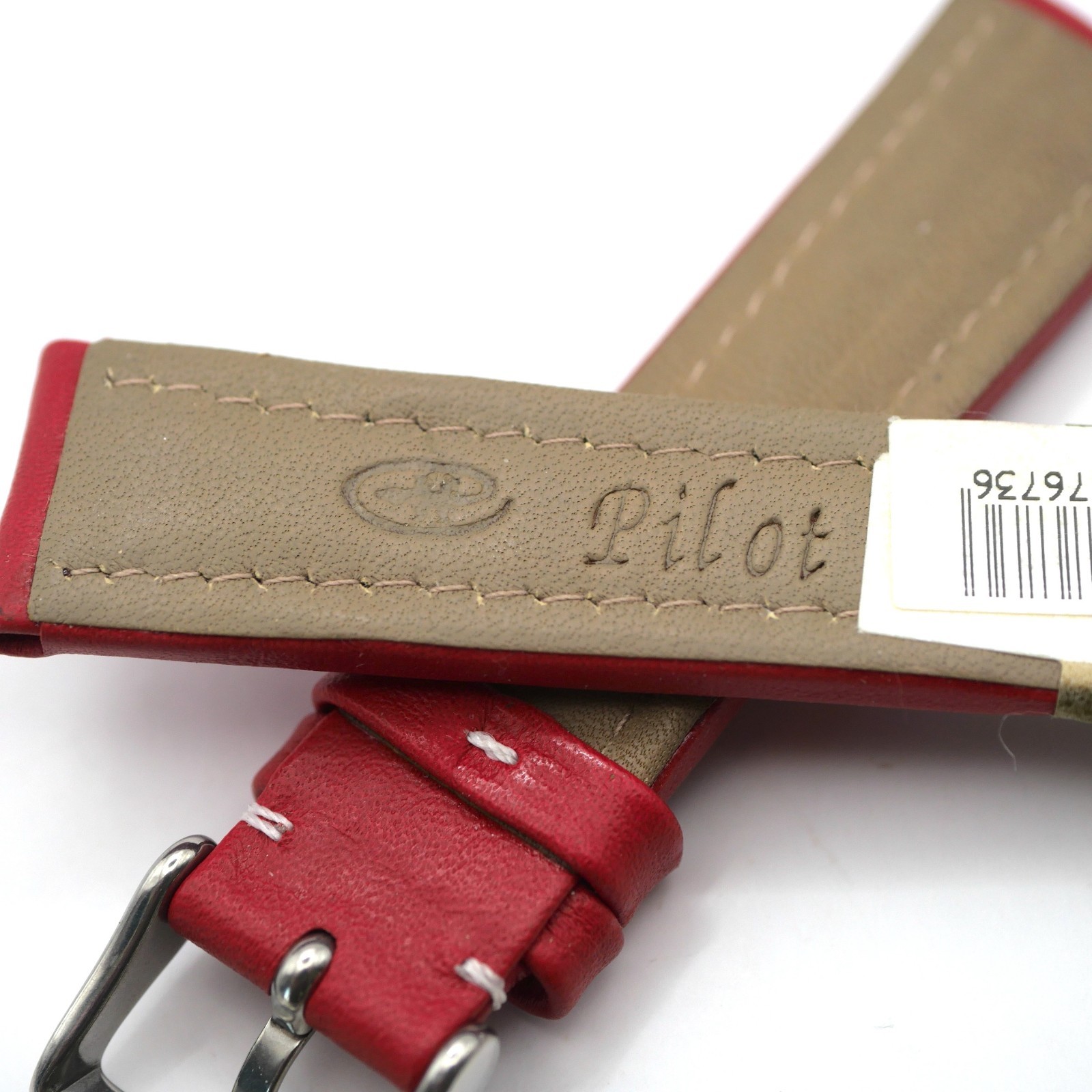 Bracelet de montre en cuir véritable Pilot - 18 mm Rouge - Colly – Image 4