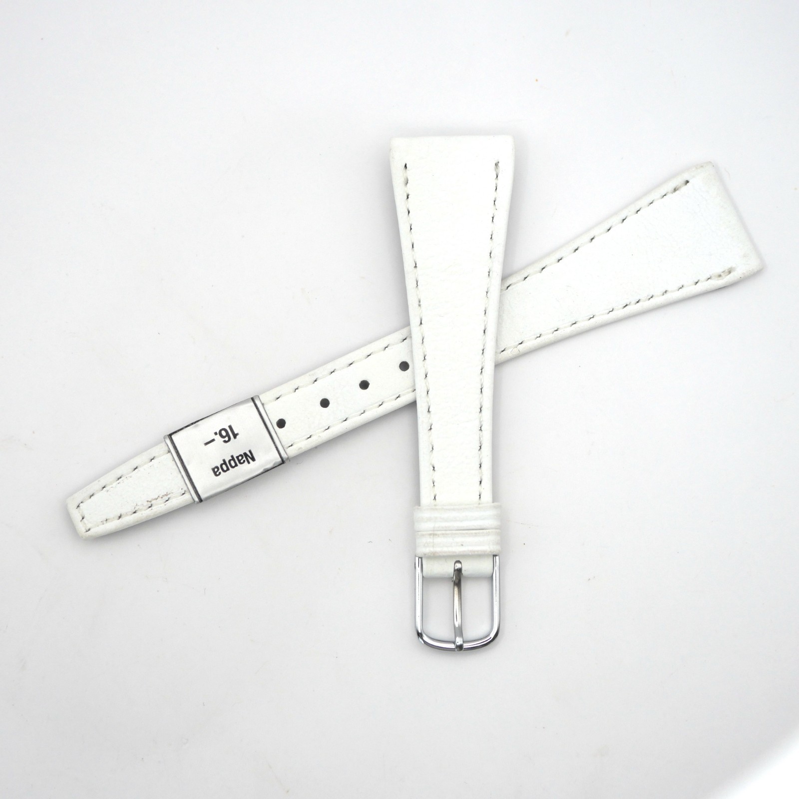 Bracelet de montre en cuir véritable Nappa - 18 mm Blanc - Colly