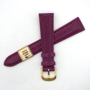 Bracelet de montre en cuir véritable Lézard - 18 mm Violet - Colly