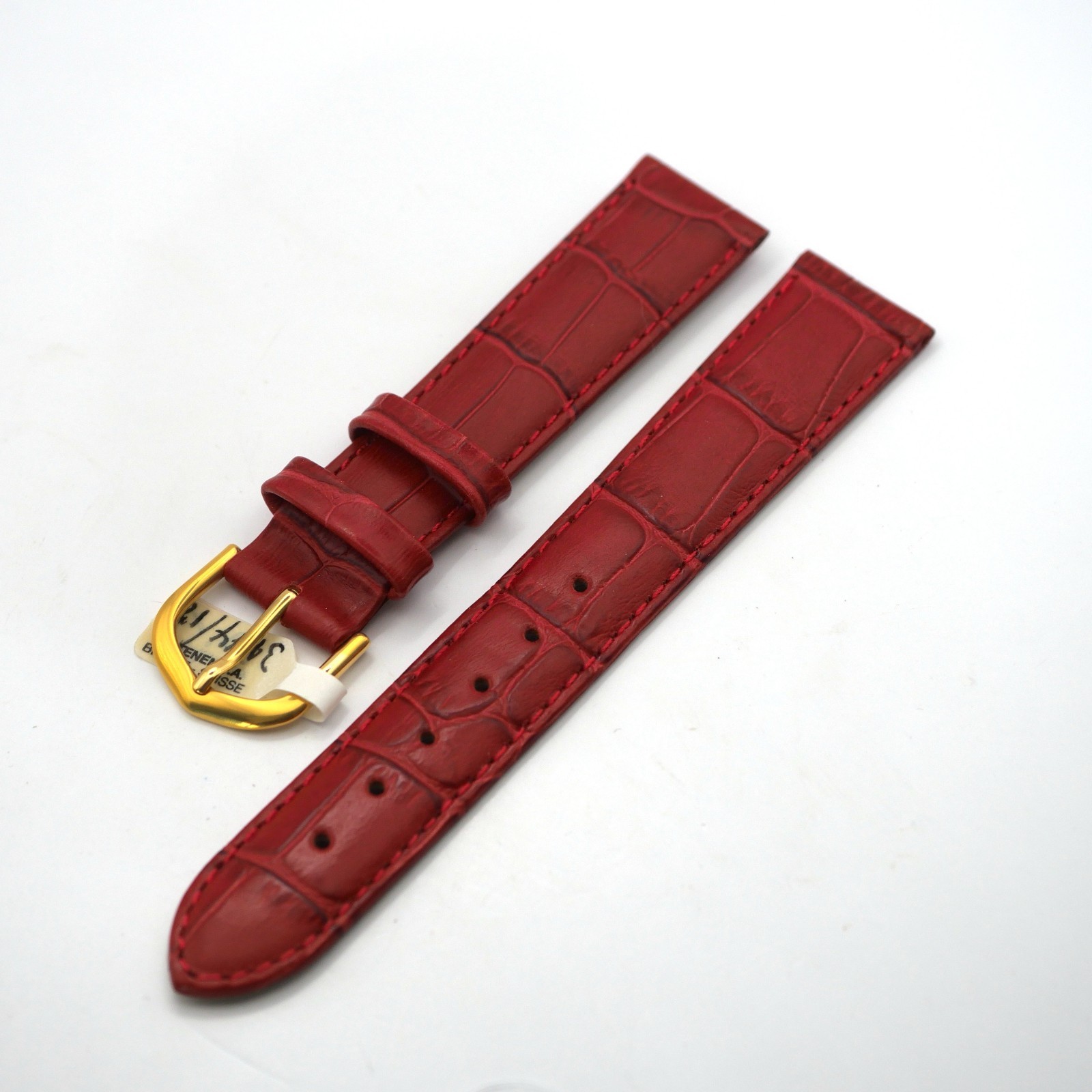 Bracelet de montre en cuir véritable façon croco - 18 mm Rouge - Antenen – Image 2