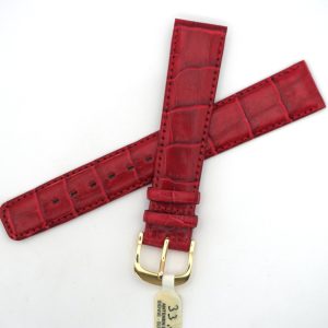Bracelet de montre en cuir véritable façon croco - 18 mm Rouge - Antenen (2128)