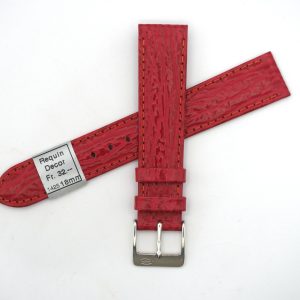 Bracelet de montre en cuir véritable façon requin - 18 mm Rouge - Colly