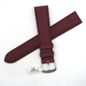 Bracelet de montre en cuir véritable - 18 mm Bordeaux - Antenen (9418)