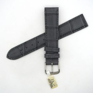 Bracelet de montre en cuir véritable façon croco - 18 mm Gris - Antenen