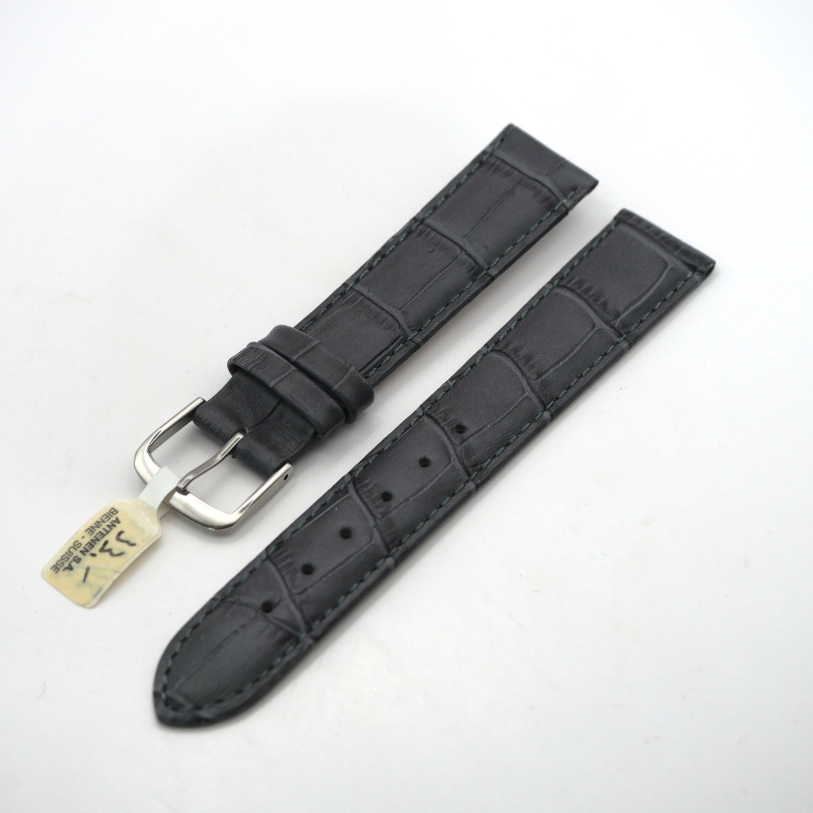 Bracelet de montre en cuir véritable façon croco - 18 mm Gris - Antenen – Image 2