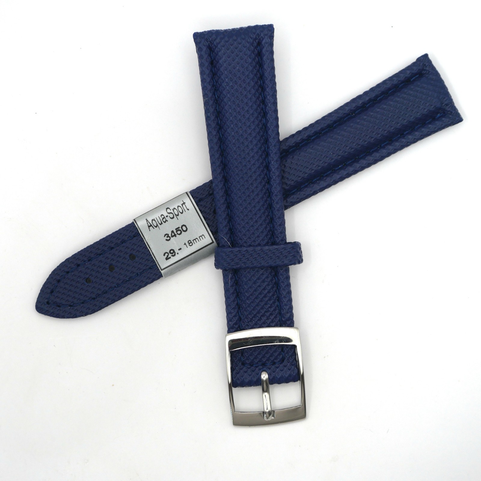Bracelet de montre en cuir véritable Aqua-sport - 18 mm Bleu - Colly
