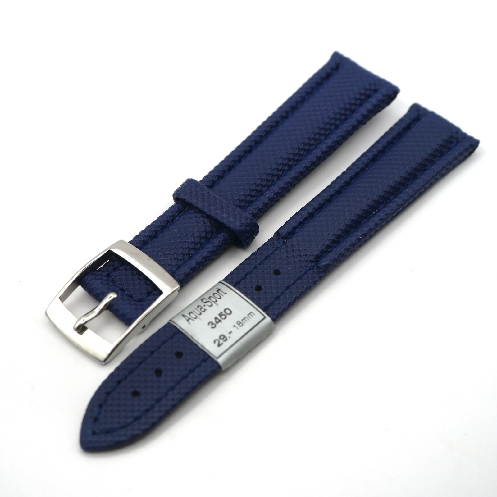 Bracelet de montre en cuir véritable Aqua-sport - 18 mm Bleu - Colly – Image 2