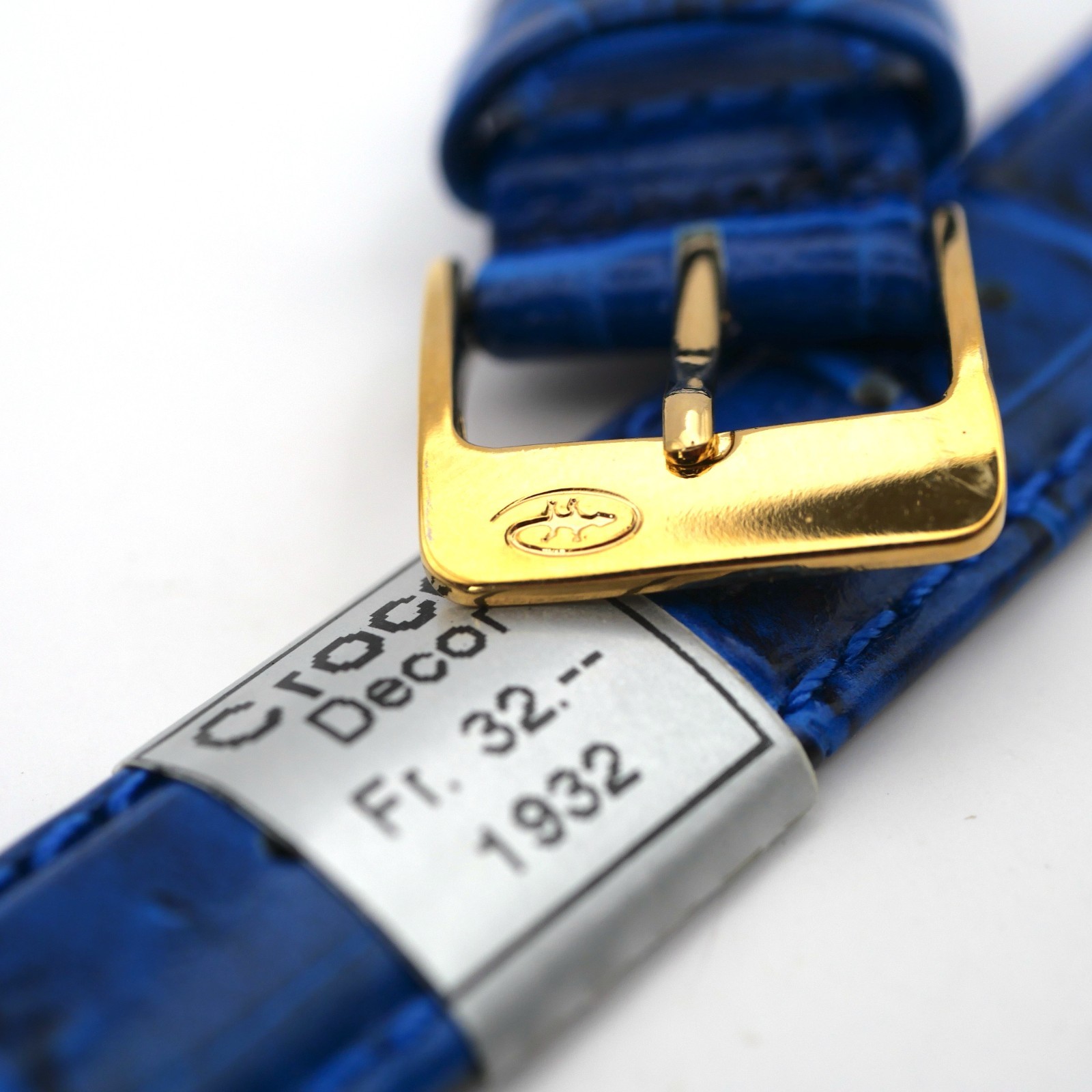 Bracelet de montre en cuir véritable Façon croco - 18 mm Bleu - Colly – Image 2
