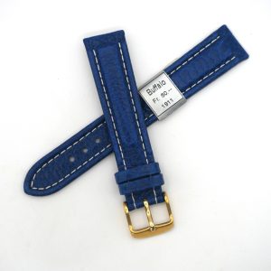Bracelet de montre en cuir véritable Buffalo - 18 mm Bleu - Colly