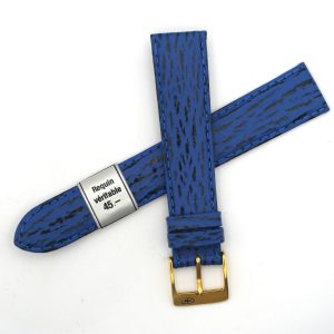 Bracelet de montre en cuir véritable Requin - 18 mm Bleu - Colly