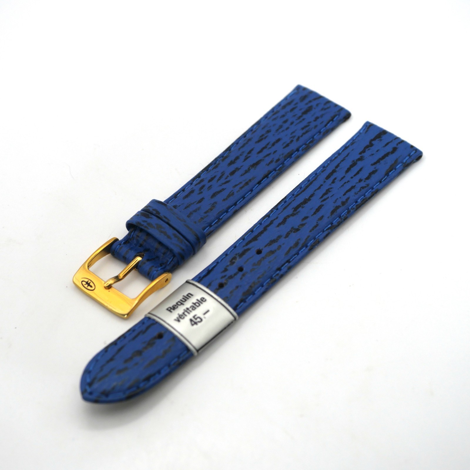 Bracelet de montre en cuir véritable Requin - 18 mm Bleu - Colly – Image 2