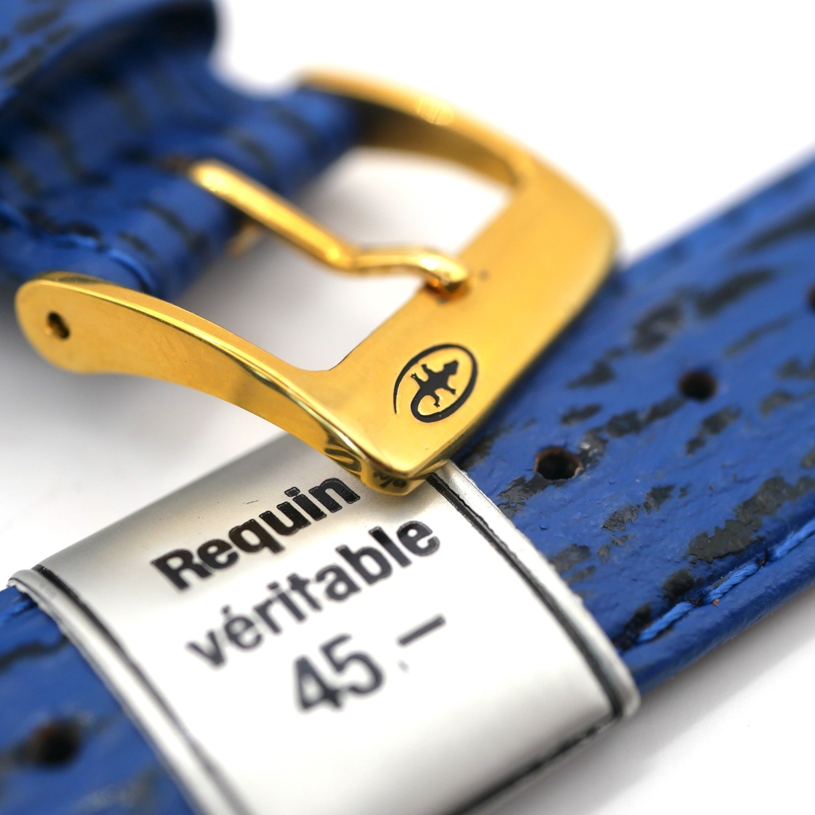 Bracelet de montre en cuir véritable Requin - 18 mm Bleu - Colly – Image 3