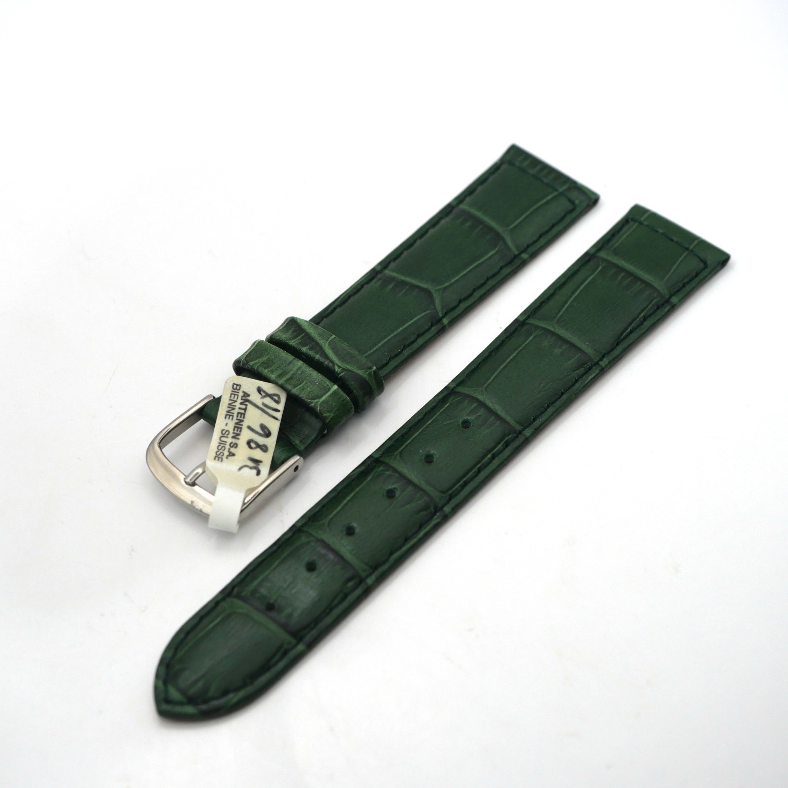 Bracelet de montre en cuir véritable façon croco - 18 mm Vert - Antenen – Image 2