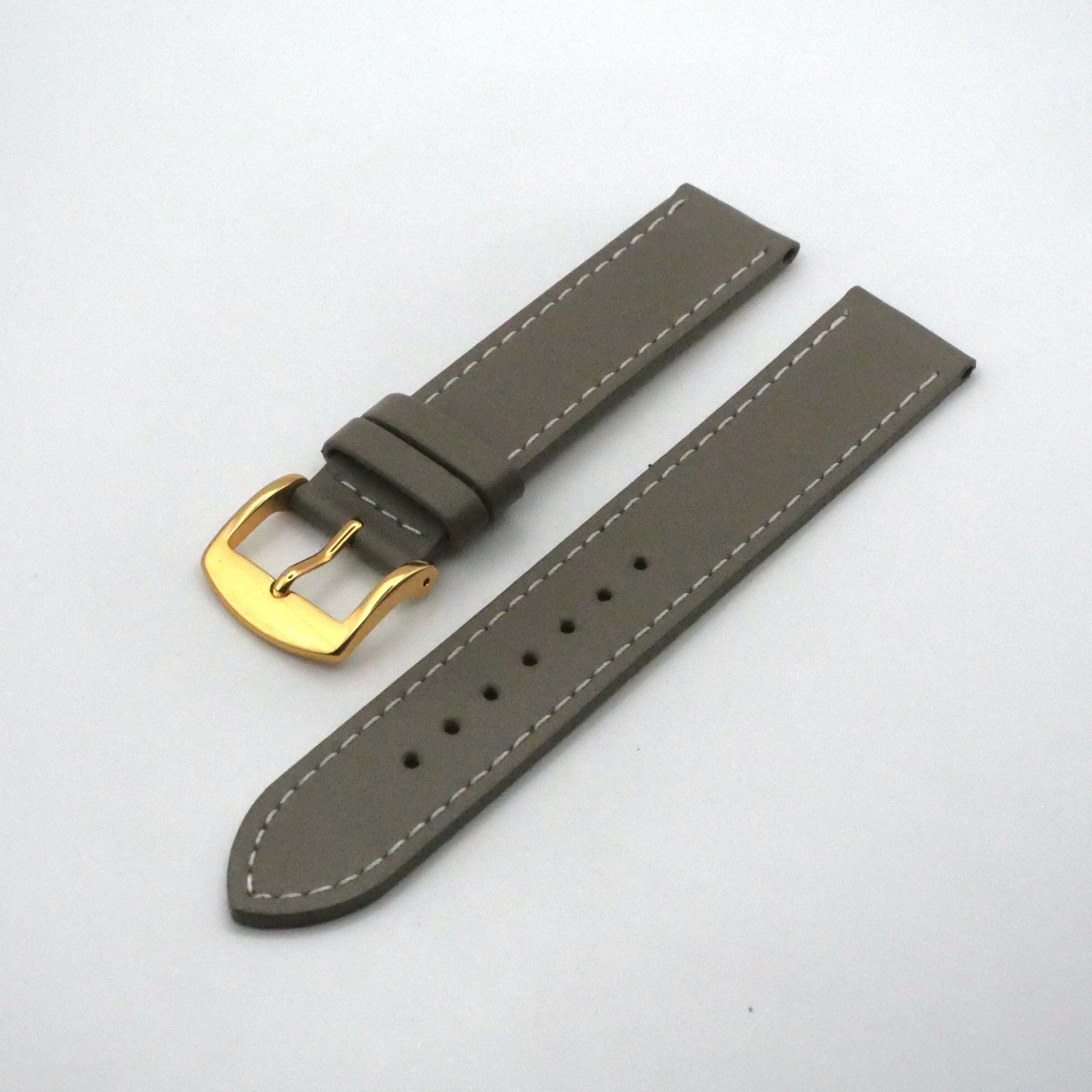 Bracelet de montre en cuir Véritable Vachette - 18 mm Taupe - Rochet – Image 2
