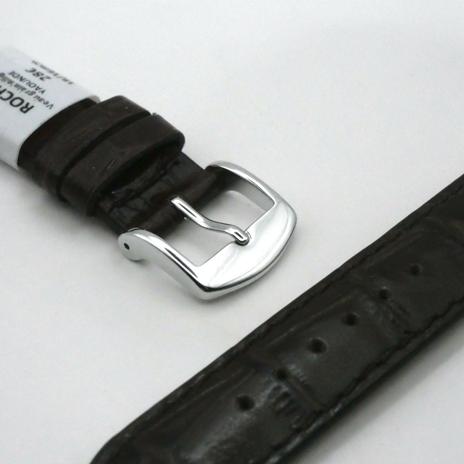 Bracelet de montre en cuir Véritable veau - 18 mm Marron foncé - Rochet – Image 3