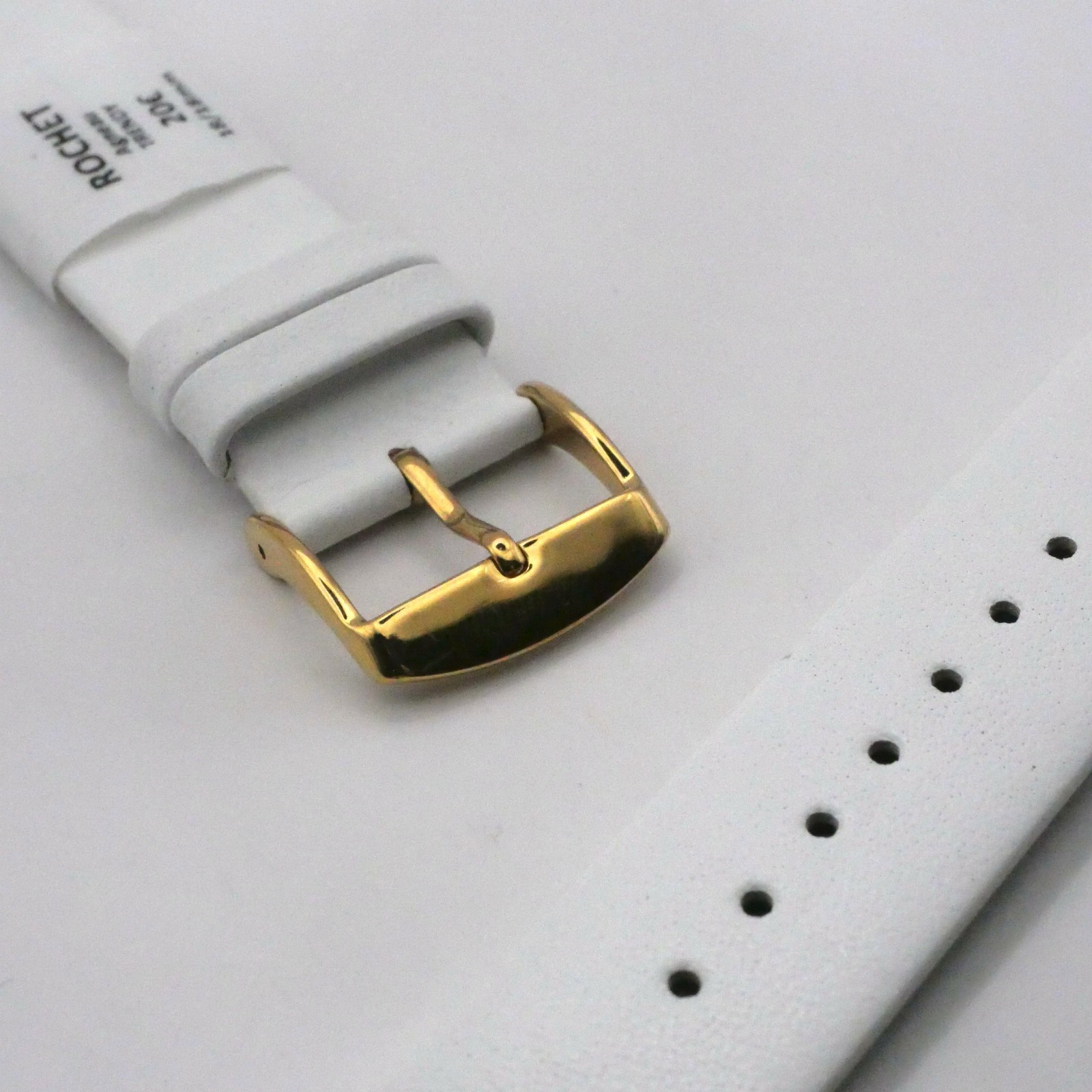 Bracelet de montre en cuir Véritable agneau - 18 mm Blanc - Rochet – Image 3