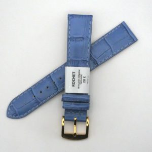 Bracelet de montre en cuir Véritable veau - 18 mm Bleu - Rochet