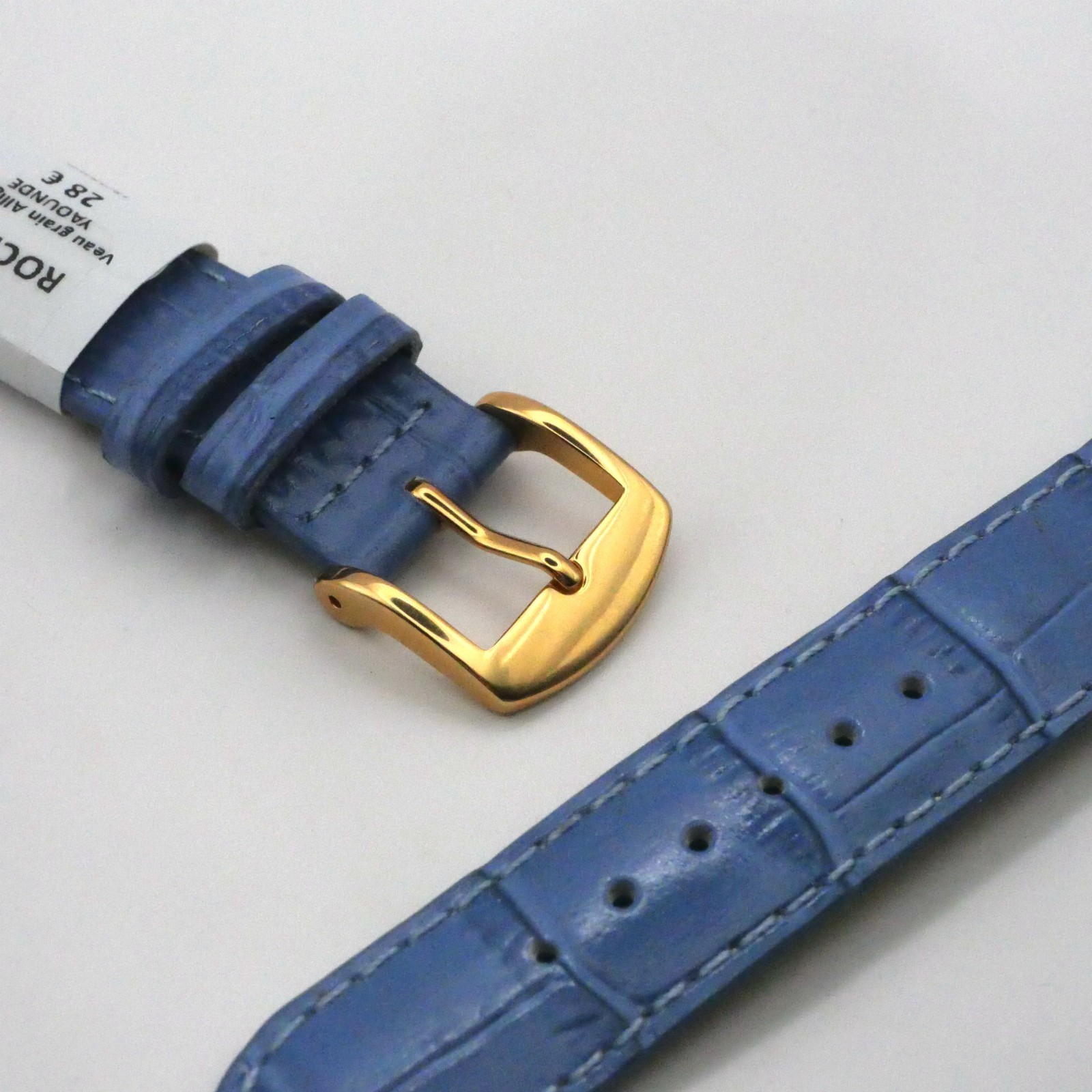 Bracelet de montre en cuir Véritable veau - 18 mm Bleu - Rochet – Image 3