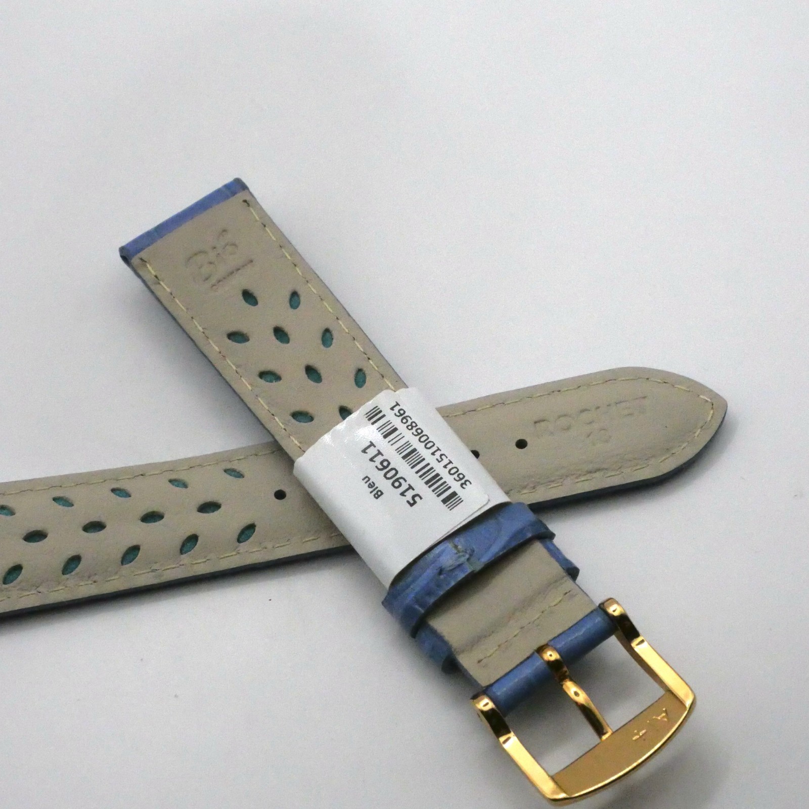Bracelet de montre en cuir Véritable veau - 18 mm Bleu - Rochet – Image 4