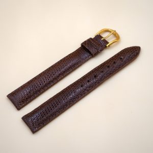 Bracelet en Lézard Véritable 16 mm Marron foncé - Fabriqué en France - XL