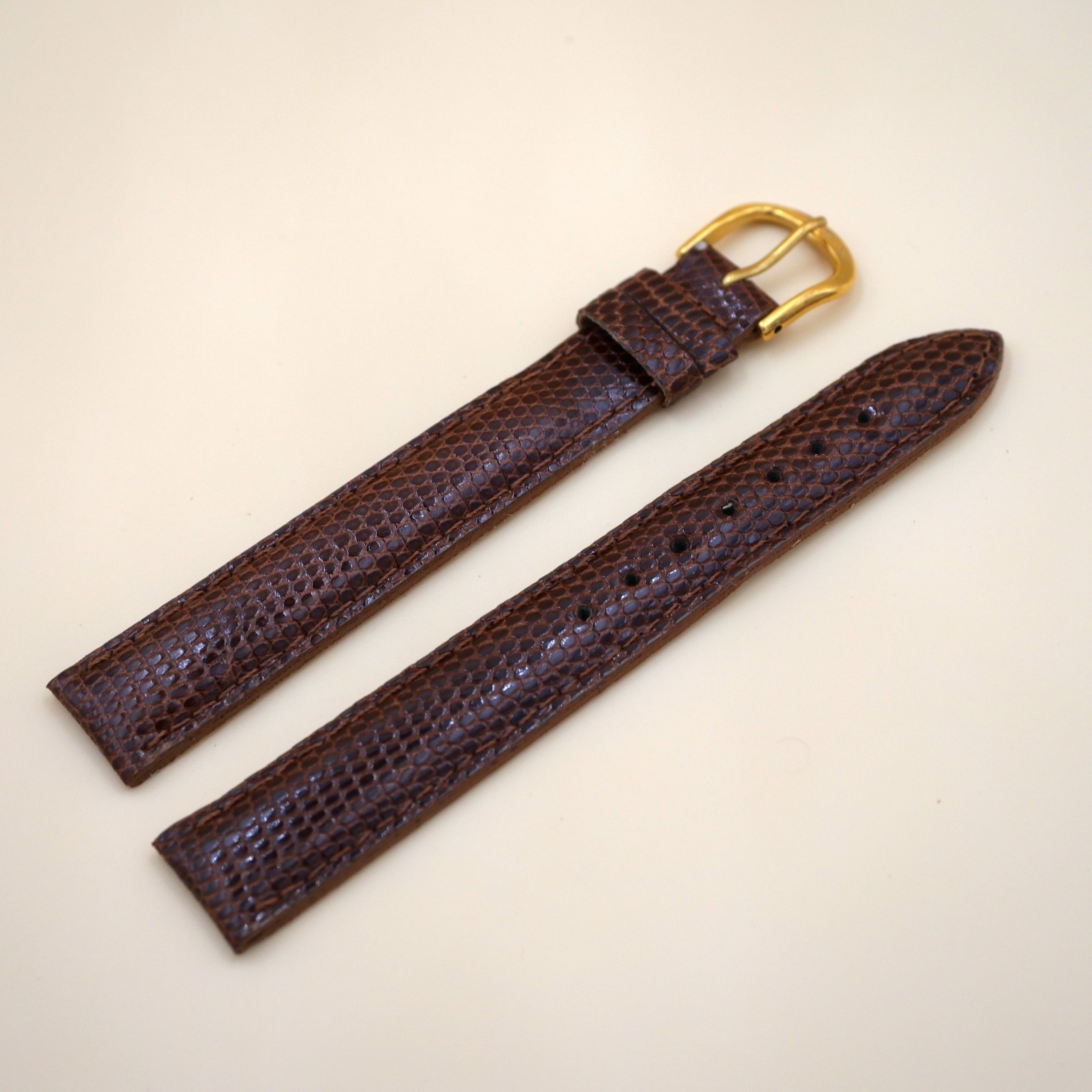 Bracelet en Lézard Véritable 16 mm Marron foncé - Fabriqué en France - XL