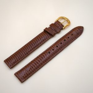 Bracelet en Lézard Véritable 16 mm Marron clair - Fabriqué en France - XL