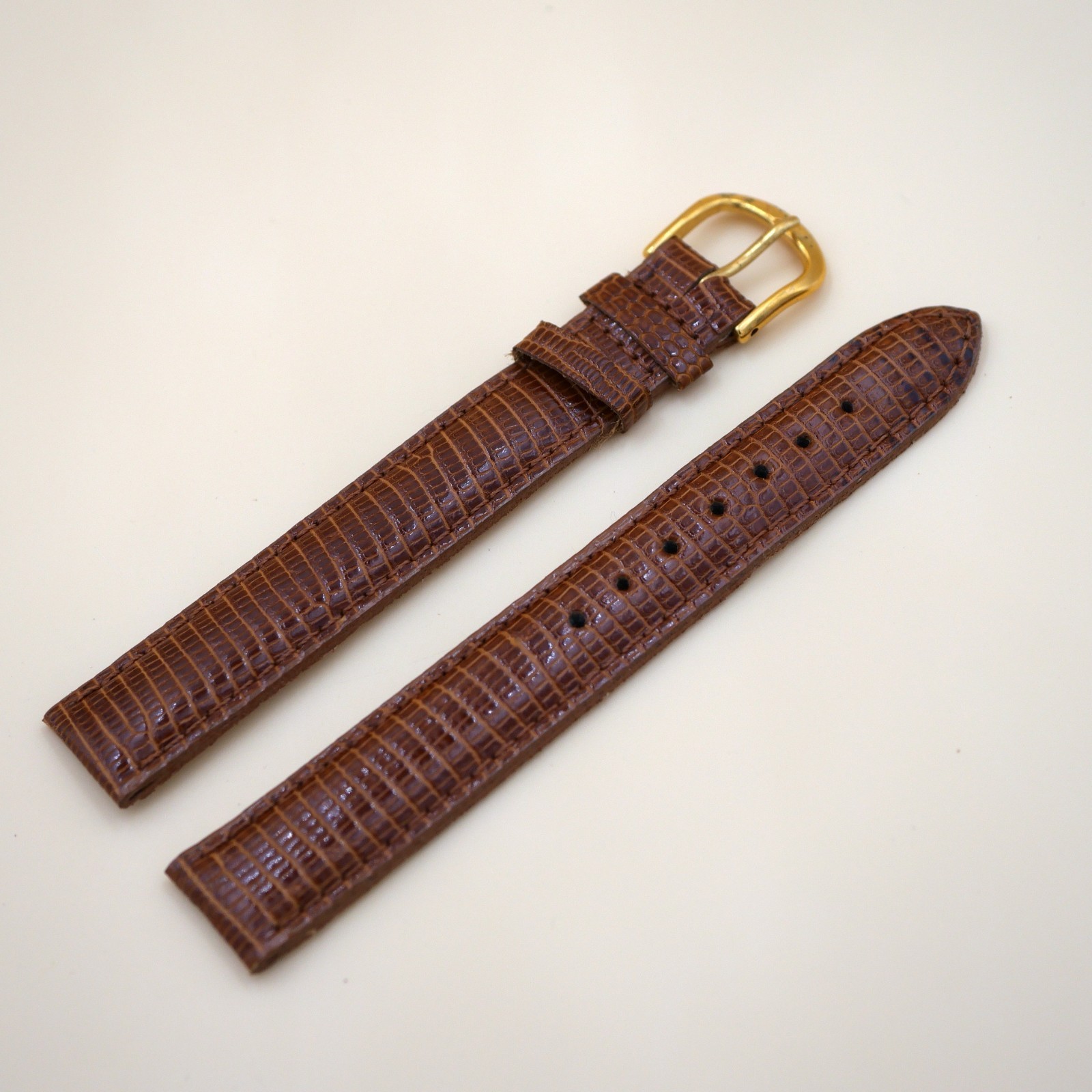 Bracelet en Lézard Véritable 16 mm Marron clair - Fabriqué en France - XL