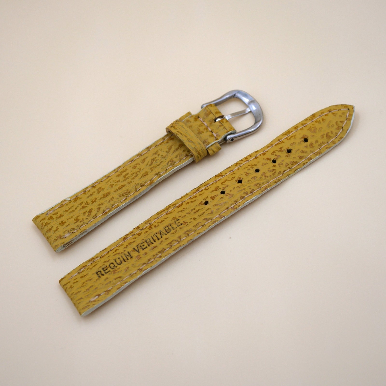 Bracelet en Requin Véritable 16 mm Jaune foncé - Fabriqué en France - XS – Image 2