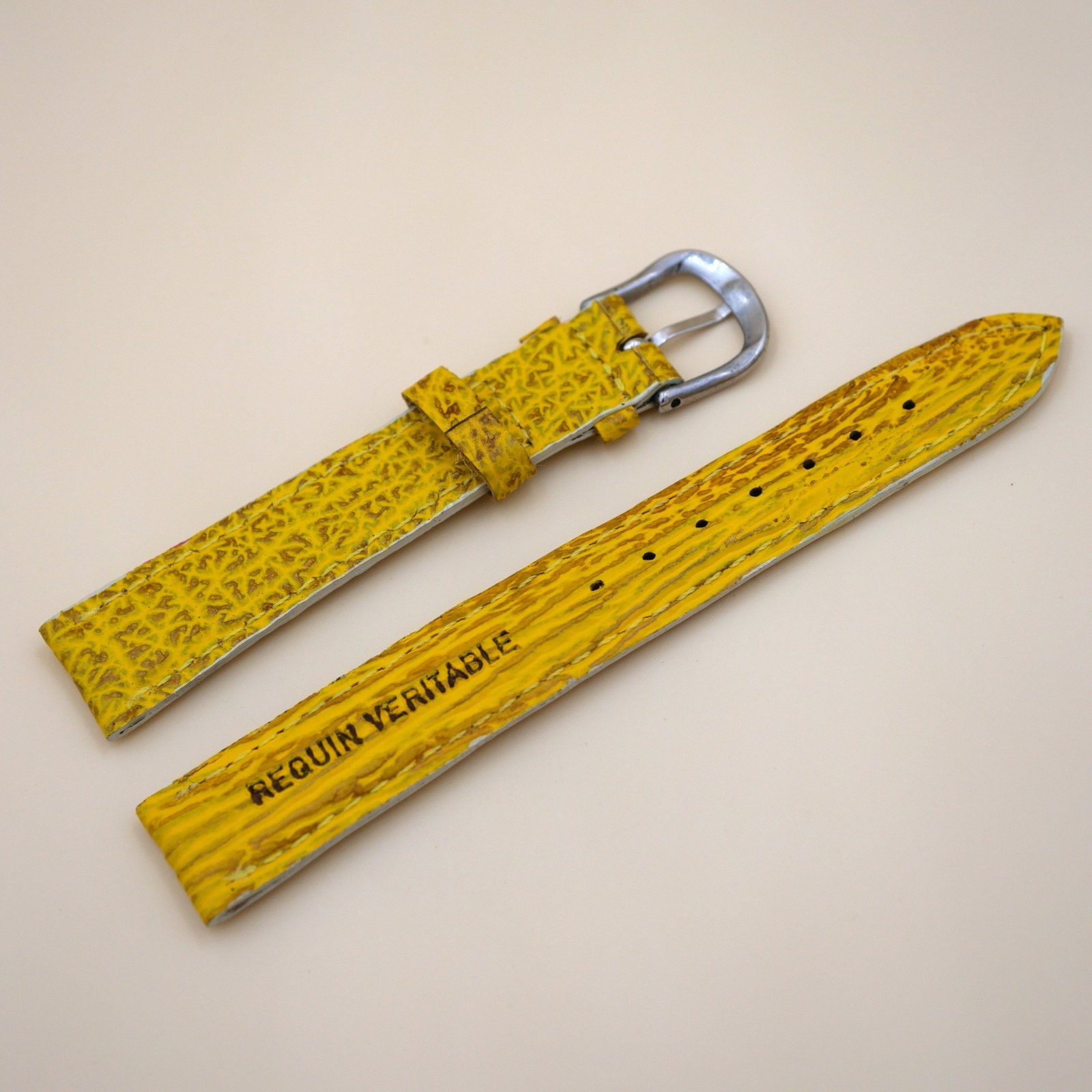 Bracelet en Requin Véritable 16 mm Jaune - Fabriqué en France - Taille XS – Image 2