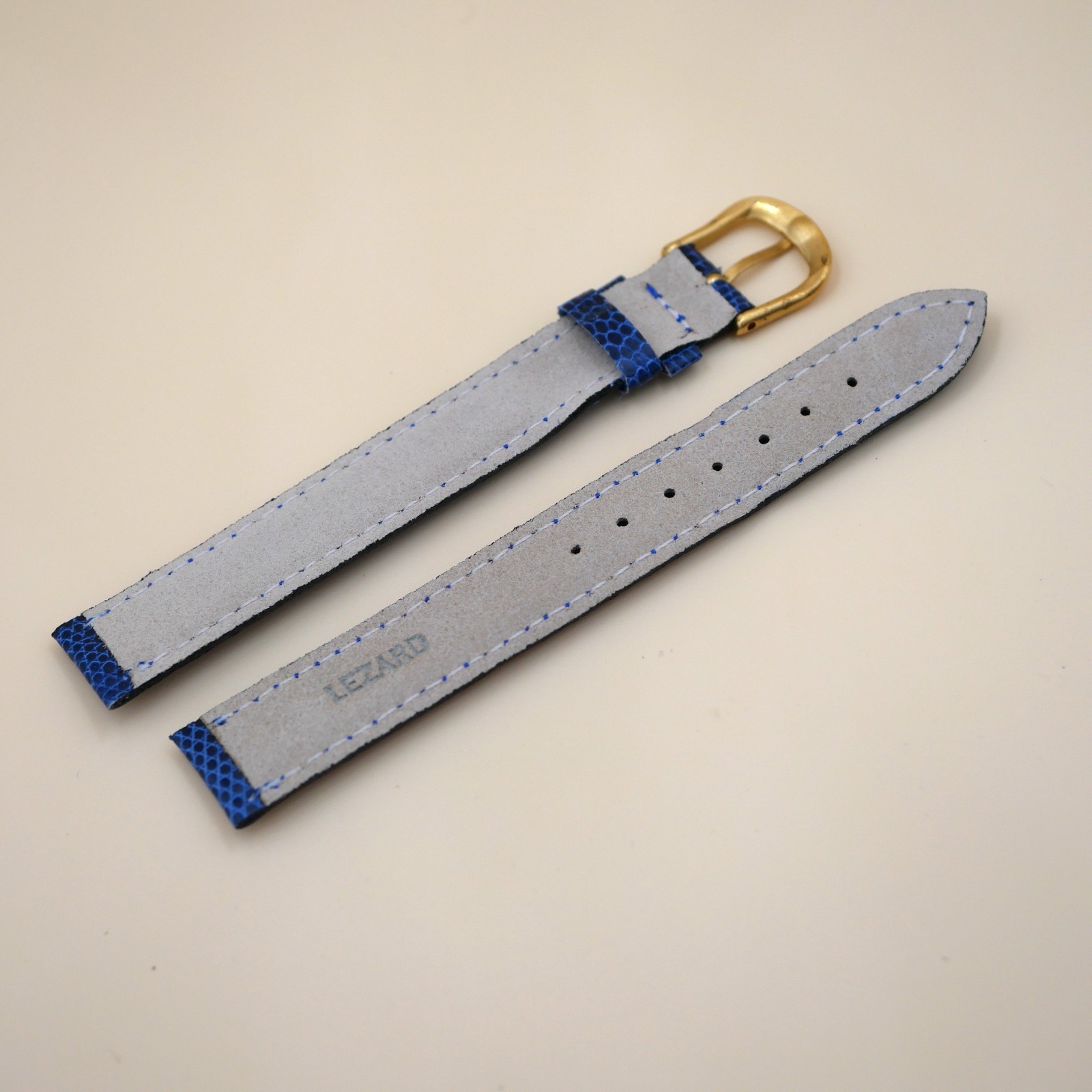 Bracelet en Lézard Véritable 16 mm Bleu - Fabriqué en France - Taille XL – Image 2