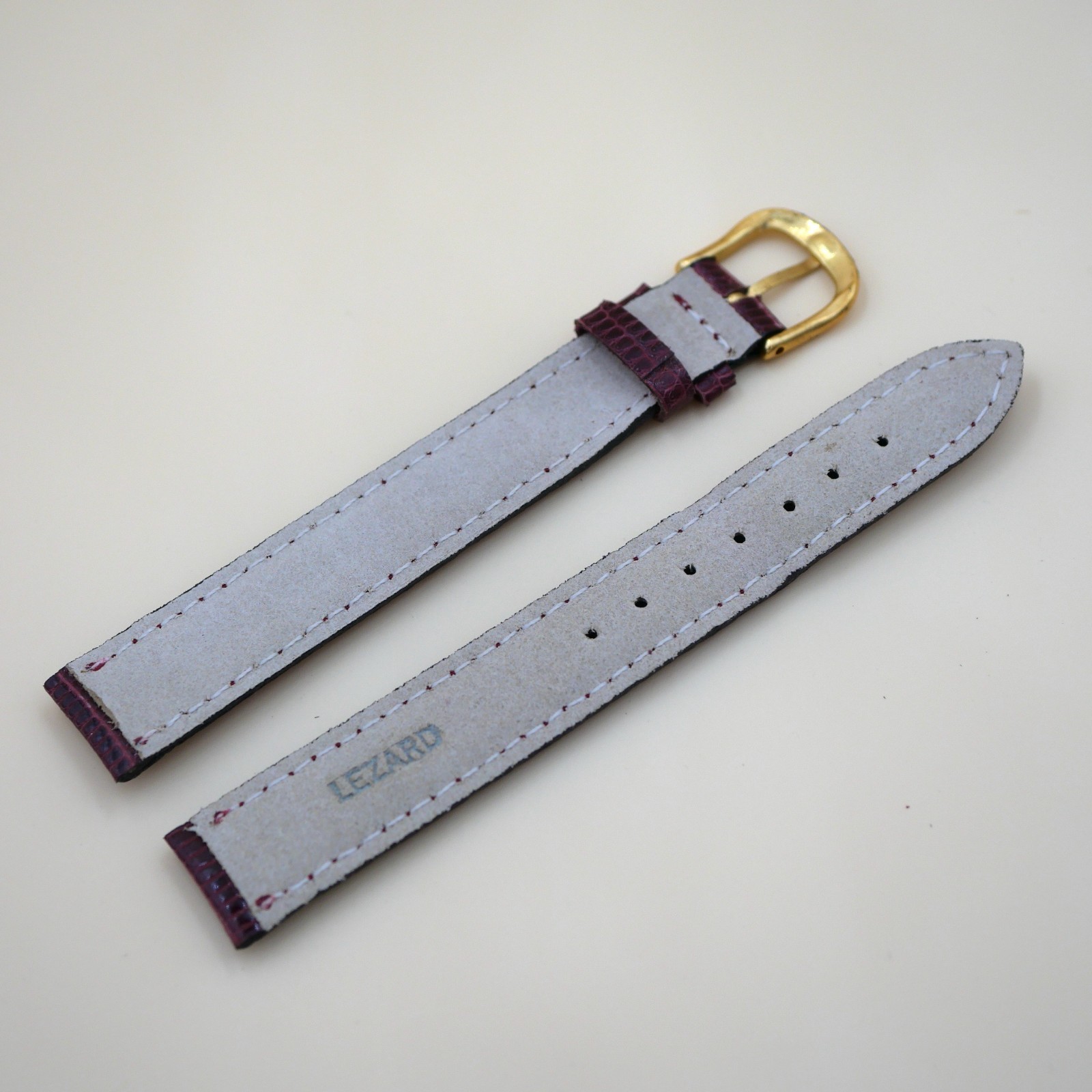 Bracelet en Lézard Véritable 16 mm Bordeaux - Fabriqué en France - XL – Image 2