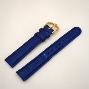 Bracelet en Veau Véritable 16 mm Bleu nuit - Fabriqué en France - XS