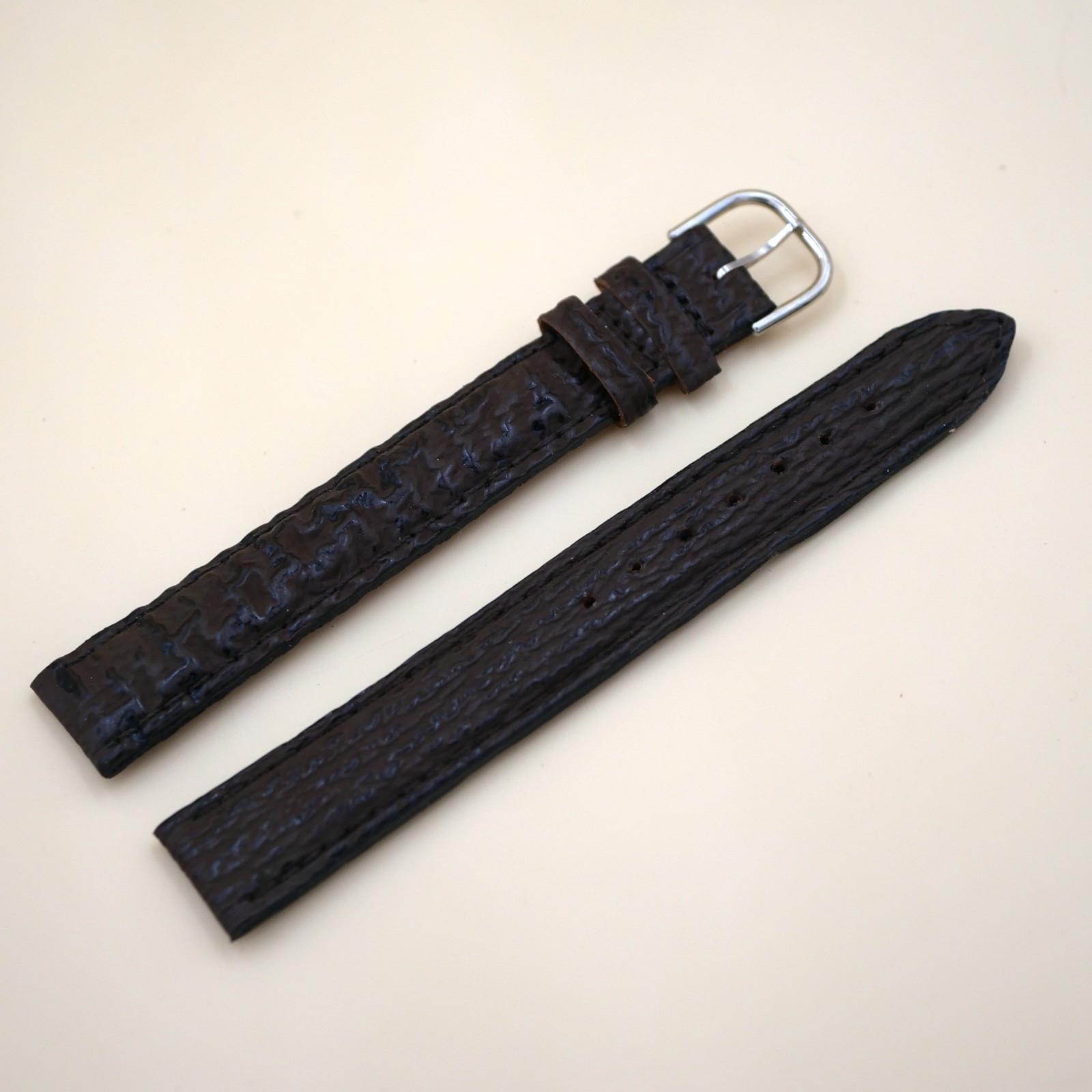 Bracelet en Requin Véritable 16 mm Marron foncé - Fabriqué en France - XL