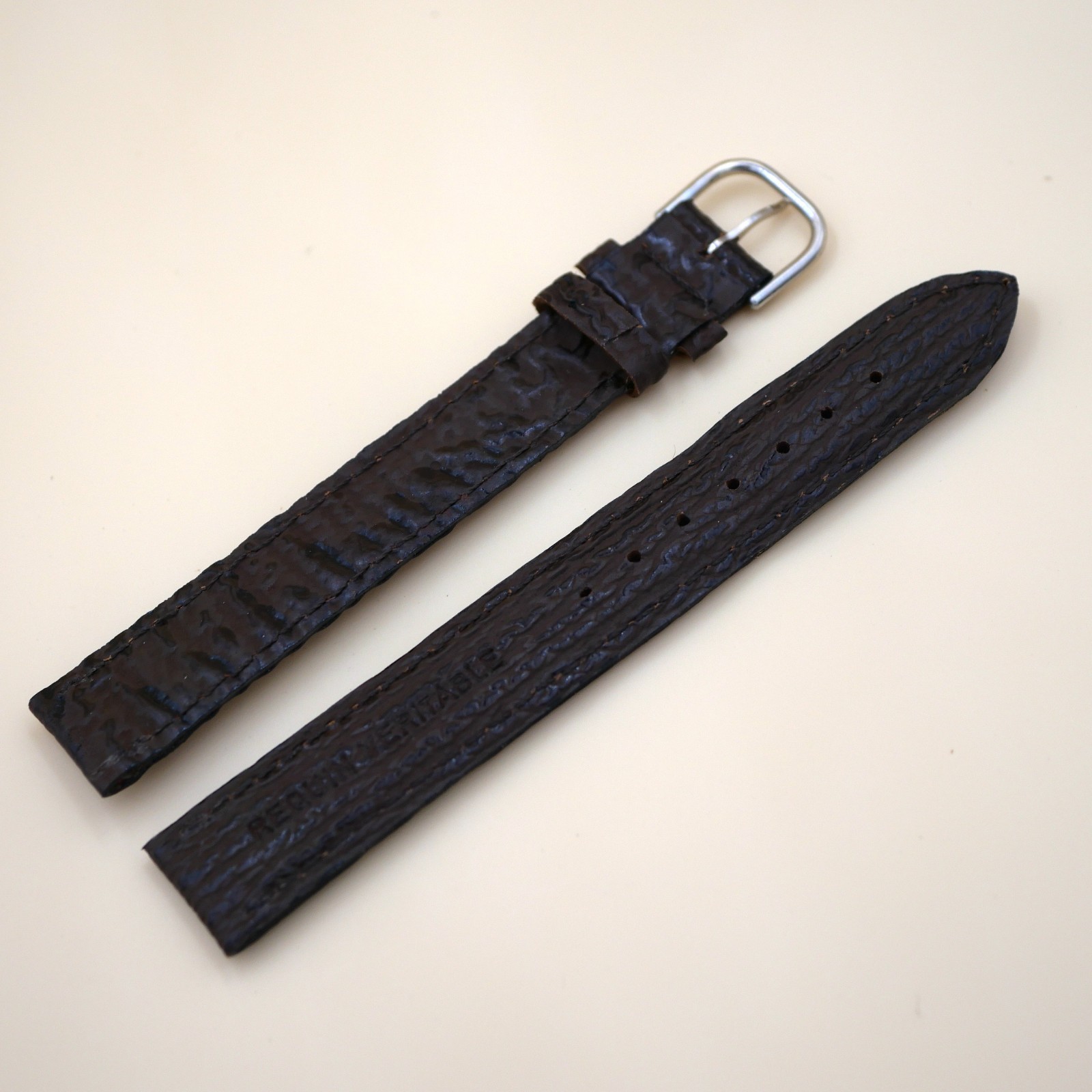Bracelet en Requin Véritable 16 mm Marron foncé - Fabriqué en France - XL – Image 2