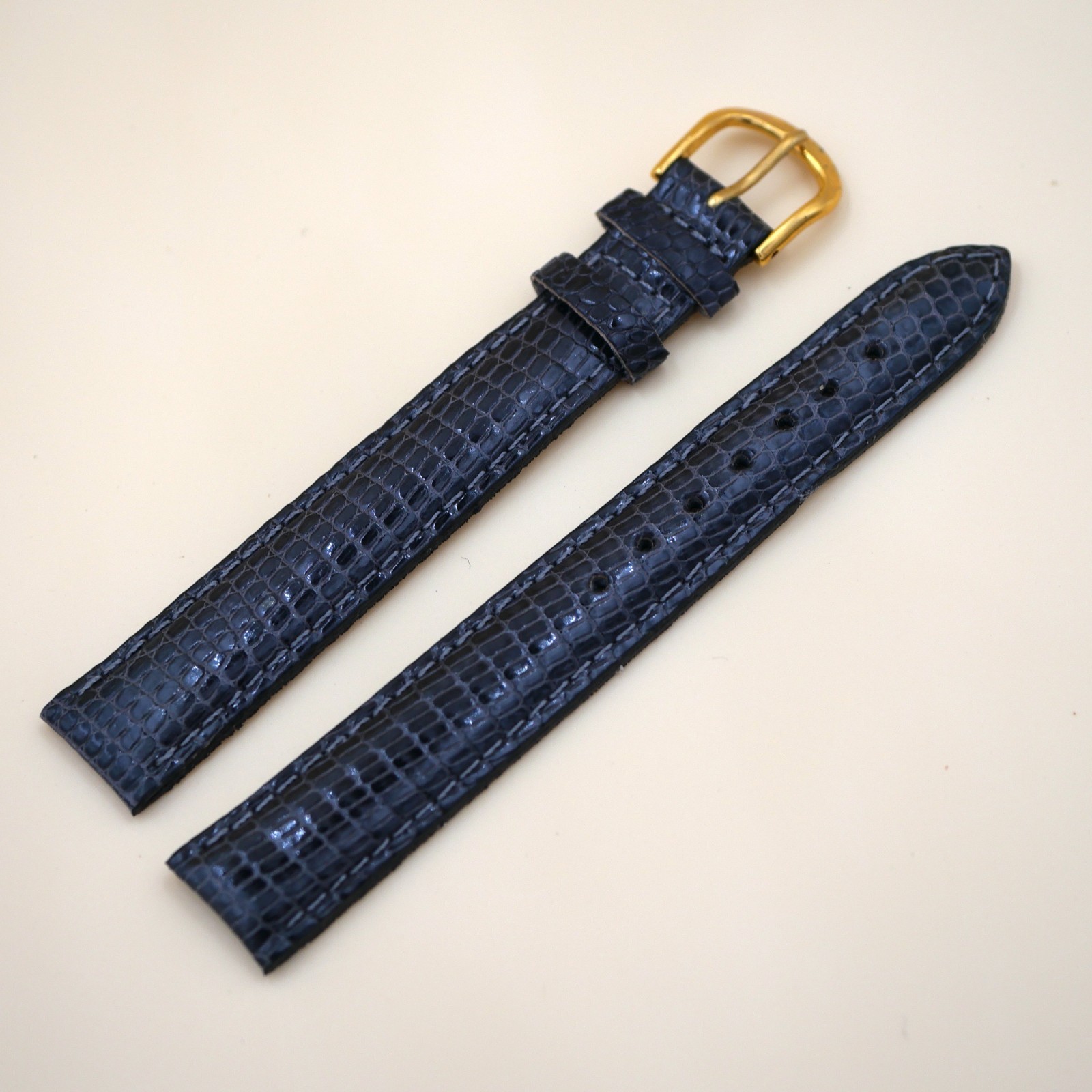 Bracelet en Lézard Véritable 16 mm Noir gris - Fabriqué en France - XL