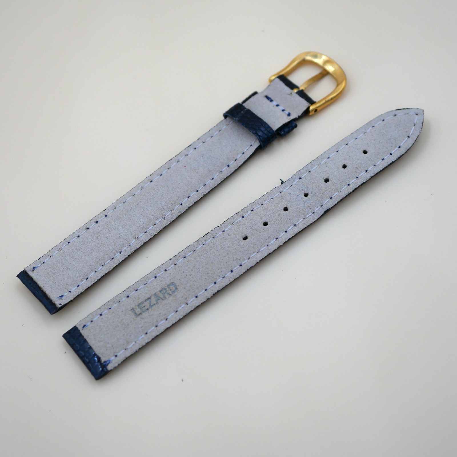 Bracelet en Lézard Véritable 16 mm Bleu foncé - Fabriqué en France - XL – Image 2