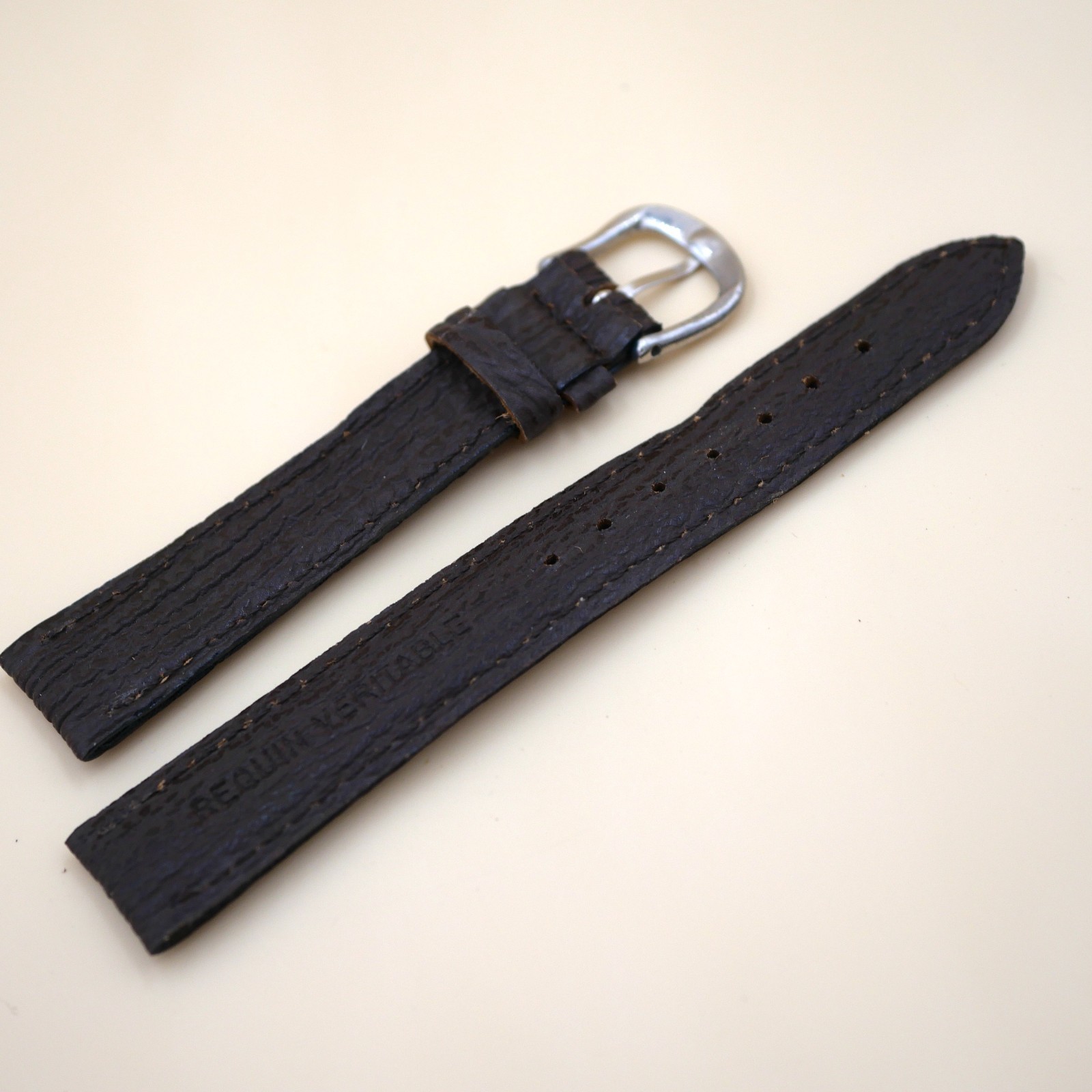 Bracelet en Requin Véritable 16 mm Marron foncé - Fabriqué en France - XS – Image 2