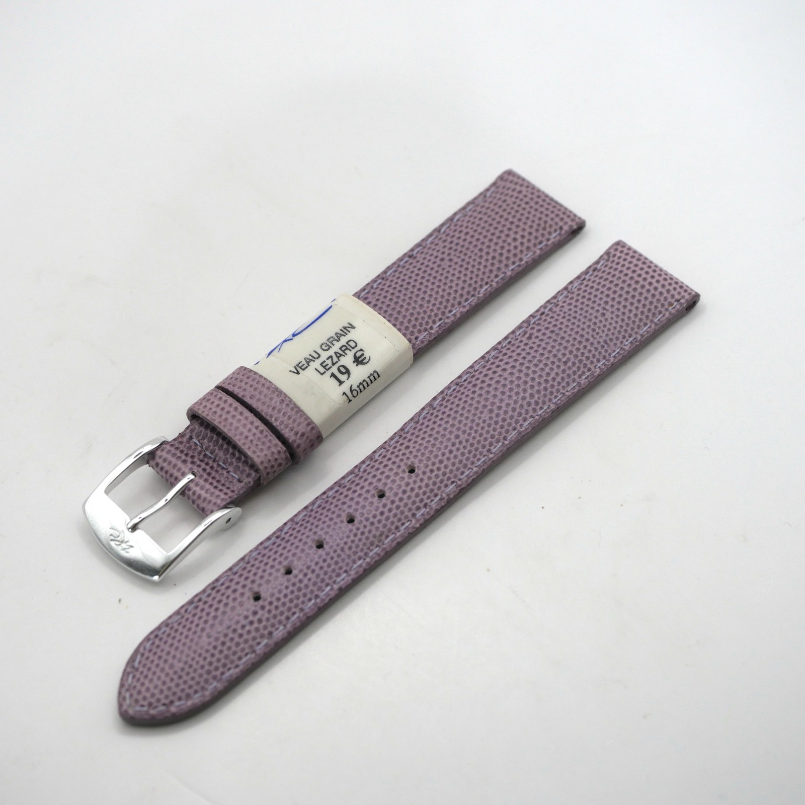 Bracelet de montre en cuir véritable Veau borneo - 16 mm Parme - Rochet – Image 2