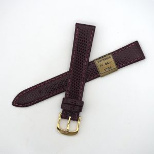 Bracelet de montre en cuir véritable Lézard - 16 mm Bordeaux - Colly