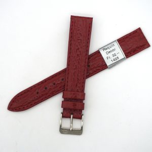 Bracelet de montre en cuir véritable Façon Requin - 16 mm Rouge - Colly