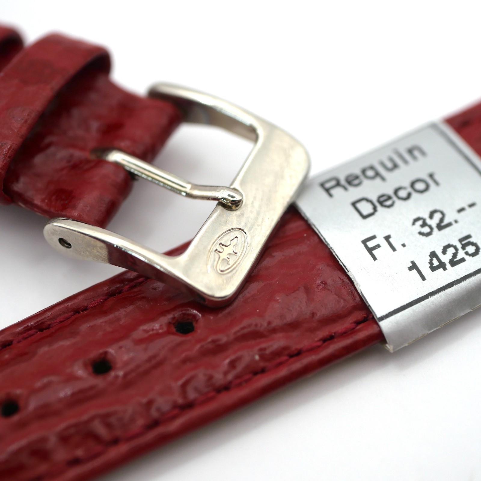Bracelet de montre en cuir véritable Façon Requin - 16 mm Rouge - Colly – Image 3